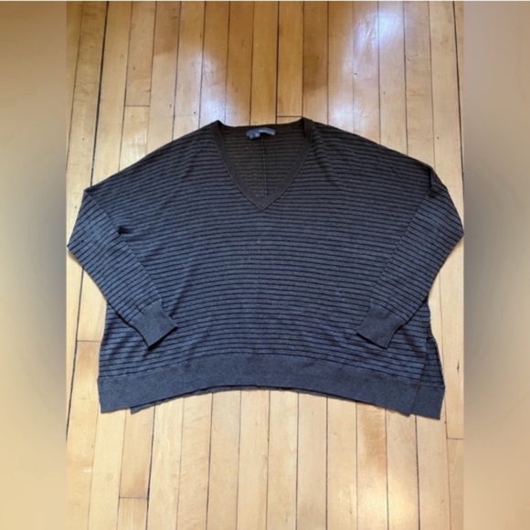 360 Sweater Cashmere Blend Striped Sweater - Picture 1 of 9